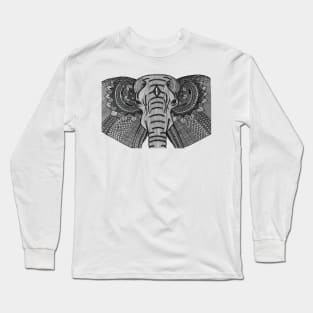 Elephant (Design on Front) Long Sleeve T-Shirt